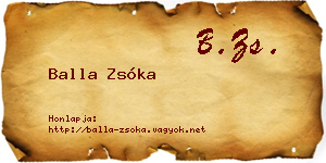 Balla Zsóka névjegykártya