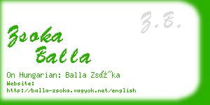 zsoka balla business card